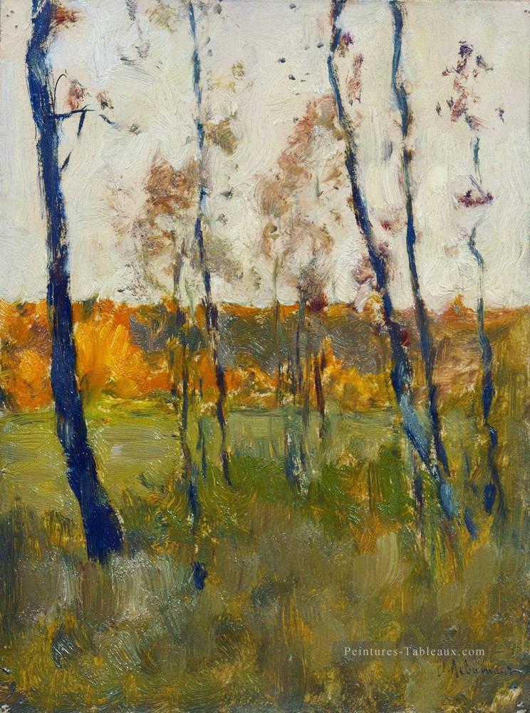 automne 1899 Isaac Levitan bois arbres paysage d’arbres Peintures à l'huile